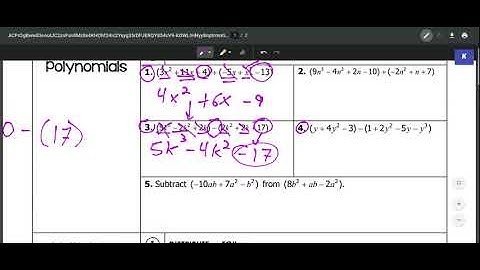 Unit 4.2 - Adding, Subtracting, and Multiplying Polynomials