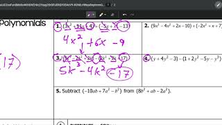 Unit 4.2 - Adding, Subtracting, and Multiplying Polynomials