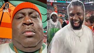Trick Daddy Takes The Field With Devin Hester At Miami Hurricanes Game! 🏈