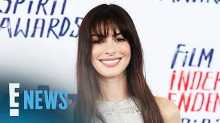 Pregnant Anne Hathaway Shows Off Baby Bump in Fiery Red Ensemble | E! News
