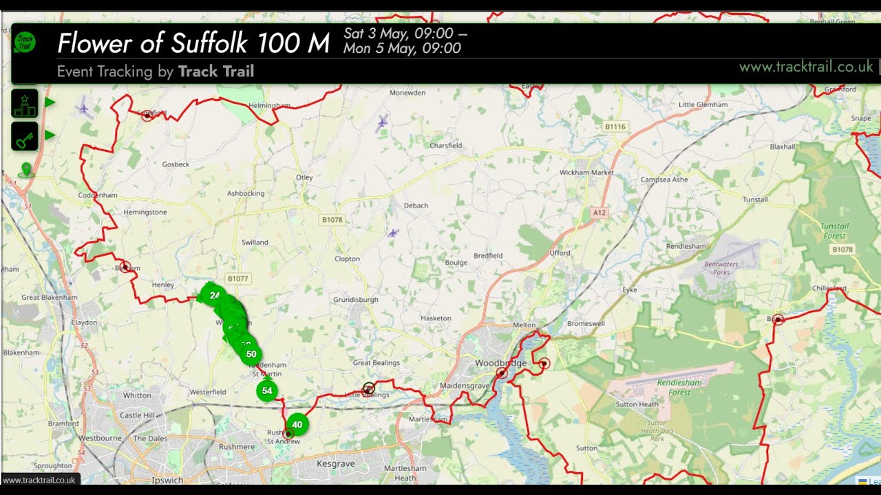 LDWA 100 Flower of Suffolk Tracking Demo