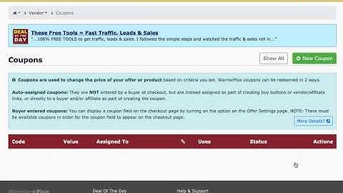 WarriorPlus - How to Add Coupon Fields to Your Checkout Pages