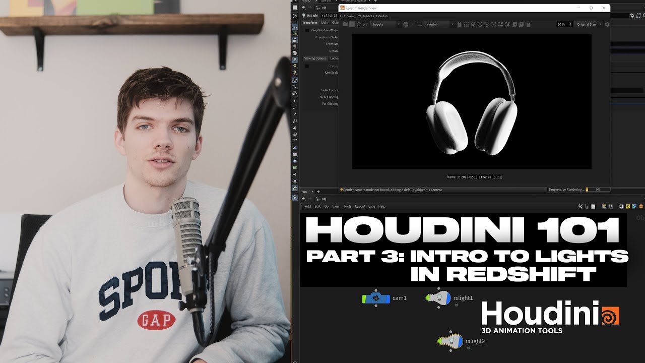 Houdini 101: Lighting inside Houdini & Redshift - Part 3 - YouTube