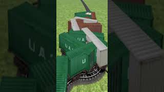 Crazy Extreme Train Drift On Curved Bumpy Tracks 💥😱 Train Simulator BeamNG #shorts
