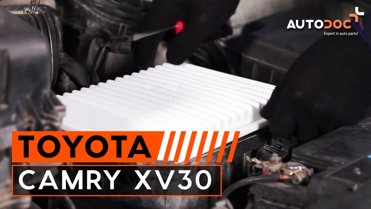 How to change air filter Toyota Camry XV30 TUTORIAL | AUTODOC - YouTube