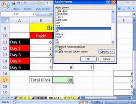 Excel Name Trick #12 Part 1: F2 Key and Apply Names