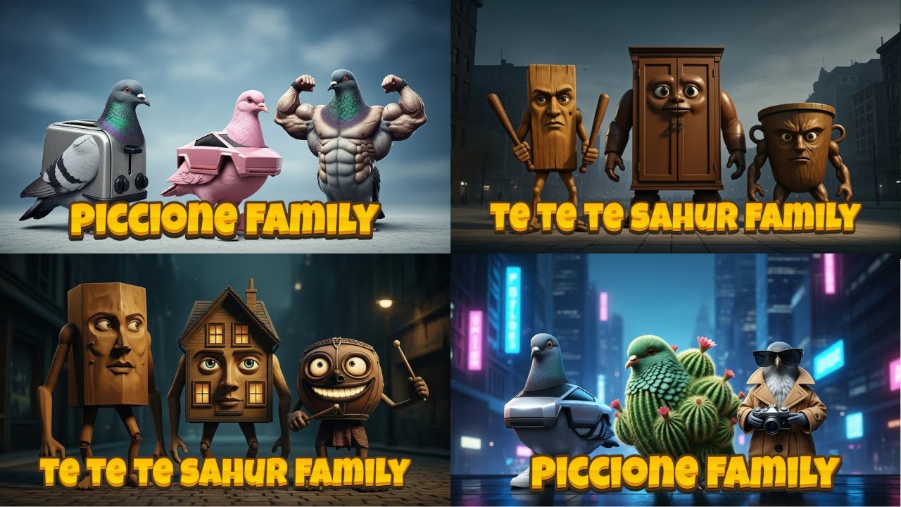 All PICCIONE and TE TE TE SAHUR Family Italian rainrot meme 