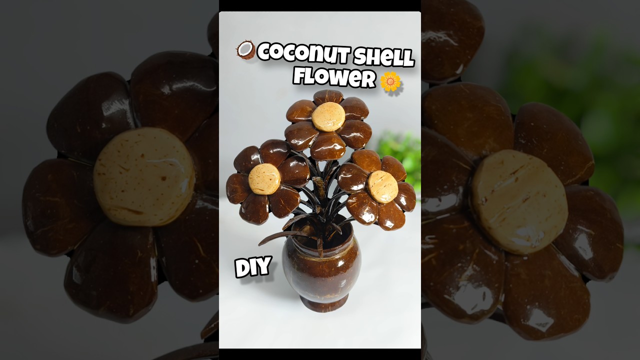 how to make a coconut shell flower🌼🥥 | 