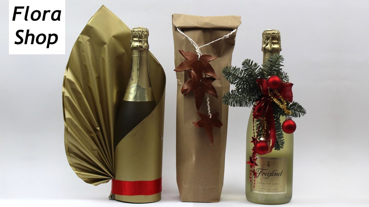 Silvester Mitbringsel: Flasche als Geschenk dekorieren ❁ Deko Ideen mit Flora-Shop