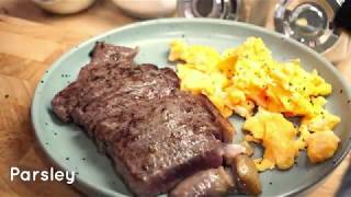 Simple Breakfast Steak & Scrambled Egg [4K]