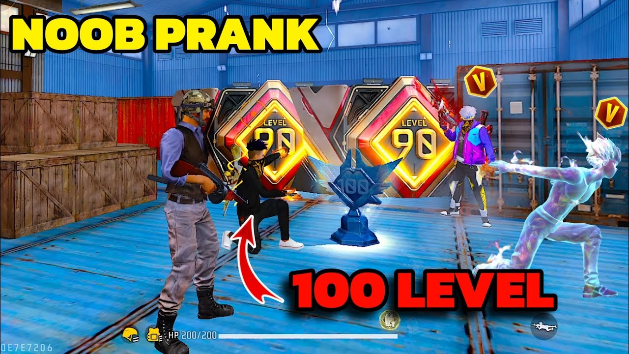 Noob No internet Prank 😊 लेकिन सामने V badge Player आ गया 😭 100 Level Emote 😱 Garena free fire