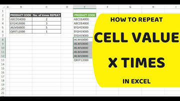 How to repeat cell value x times in Excel | Repeat a value number of times in Excel with Formula