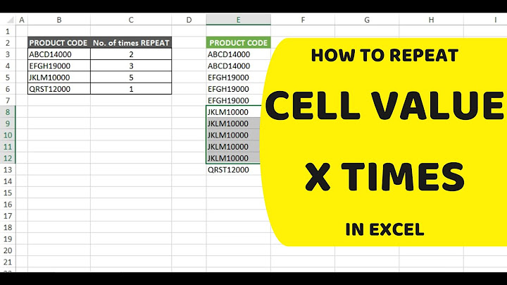 How to repeat cell value x times in Excel | Repeat a value number of times in Excel with Formula