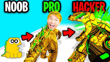 NOOB vs PRO vs HACKER In KAIJU BRAWL!? (ALL LEVELS!)