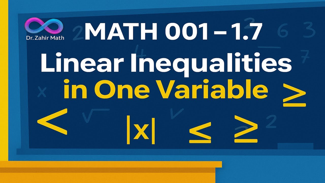 MATH 001- 1.7- Module 2 - Linear Inequalities in One Variable - YouTube