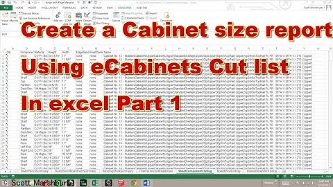 Create a Cabinet size report using eCabinet cut list in excel Part 1