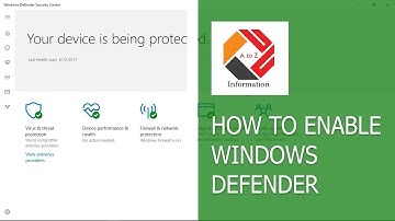 How to Enable or Disable Windows Defender in Windows 10