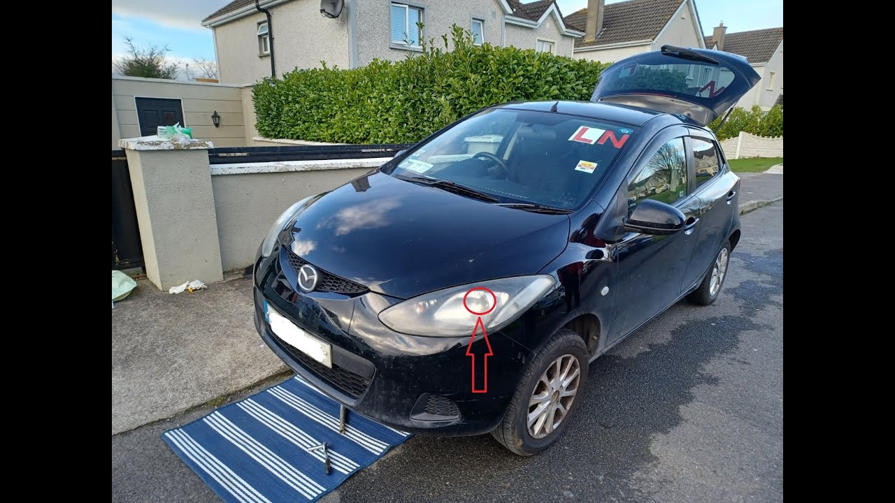 Replace Headlight Bulb on Mazda 2 Demio YouTube