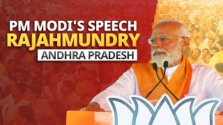 PM Modi addresses a public meeting in Rajahmundry, Andhra Pradesh