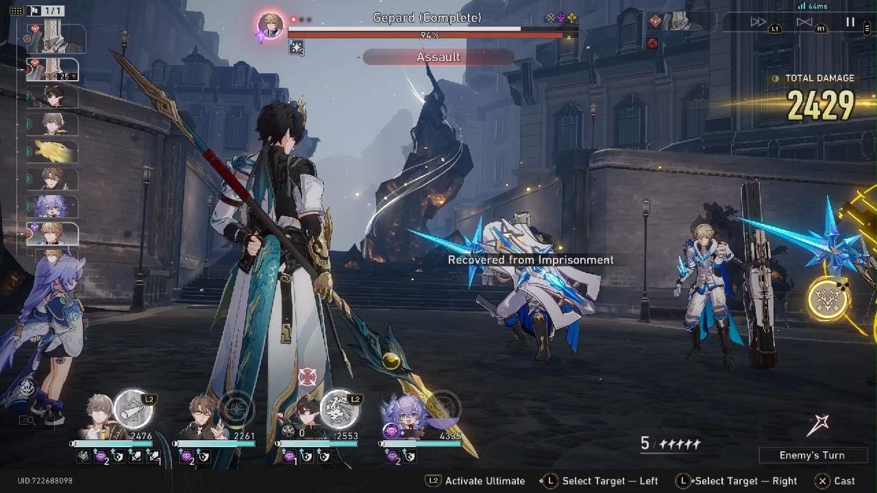 Honkai: Star Rail gepard boss fight world 3 difficulty lll