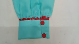 cuff sleeve with a pop of red
