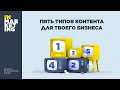 Подкаст. Пять типов контента для твоего бизнеса