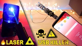 USB Killer 3.0 и горящий лазер против Samsung Galaxy S8! Мгновенная смерть?