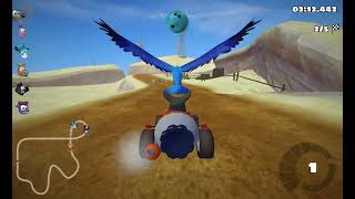 "Energetic 3D animated race with cute foxes driving colorful cars on a vibrant, fast-paced track." screenshot 2
