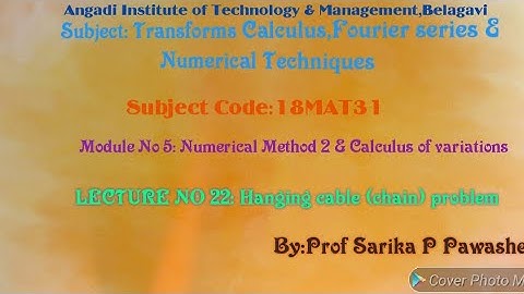 18MAT31:Transform Calculus,Fourier series & Numerical Techniques