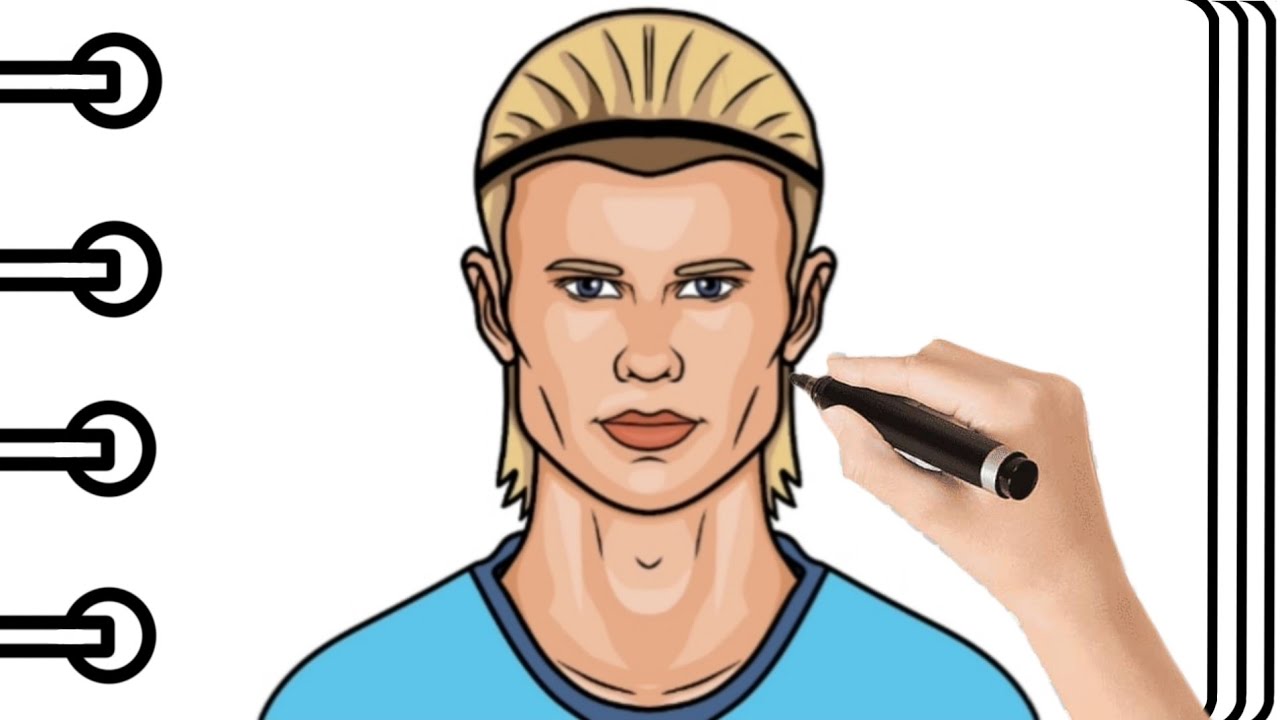 Como Dibujar a Erling Haaland Paso a Paso | Mapi Art TV - YouTube