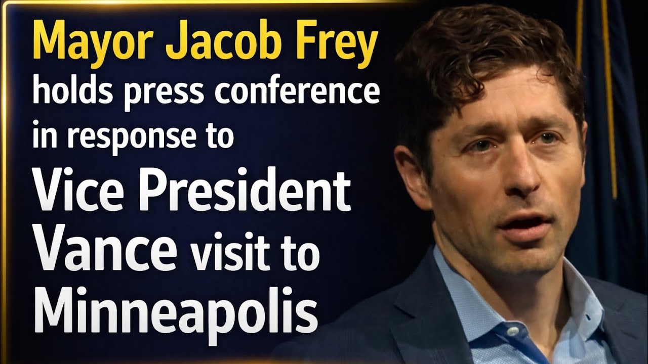 Mayor Jacob Frey holds press conference in response to VP Vance visit @ Minneapolis 