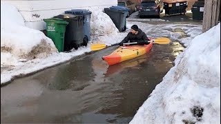 Kayaking through our alley
