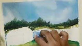 easy and step by step realstic landscape scenery using mungyo gallery soft oil pastel for beginners screenshot 5