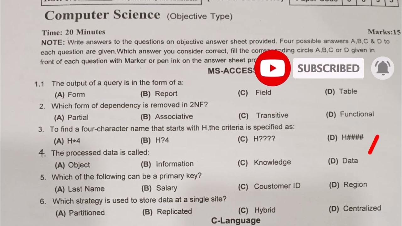 Today 2nd year Computer Paper Rawalpindi Board 2022, Class 12 Today