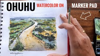 Watercolor Painting Tutorial on OHUHU Marker Pad ~ Unboxing + Review + Demo