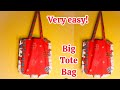 How to make a simple tote bag with lining || Easy totebag tutorial. Grocery bag
