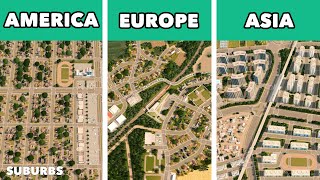 America VS Europe VS Asia XXL - Building a suburb in Cities: Skylines