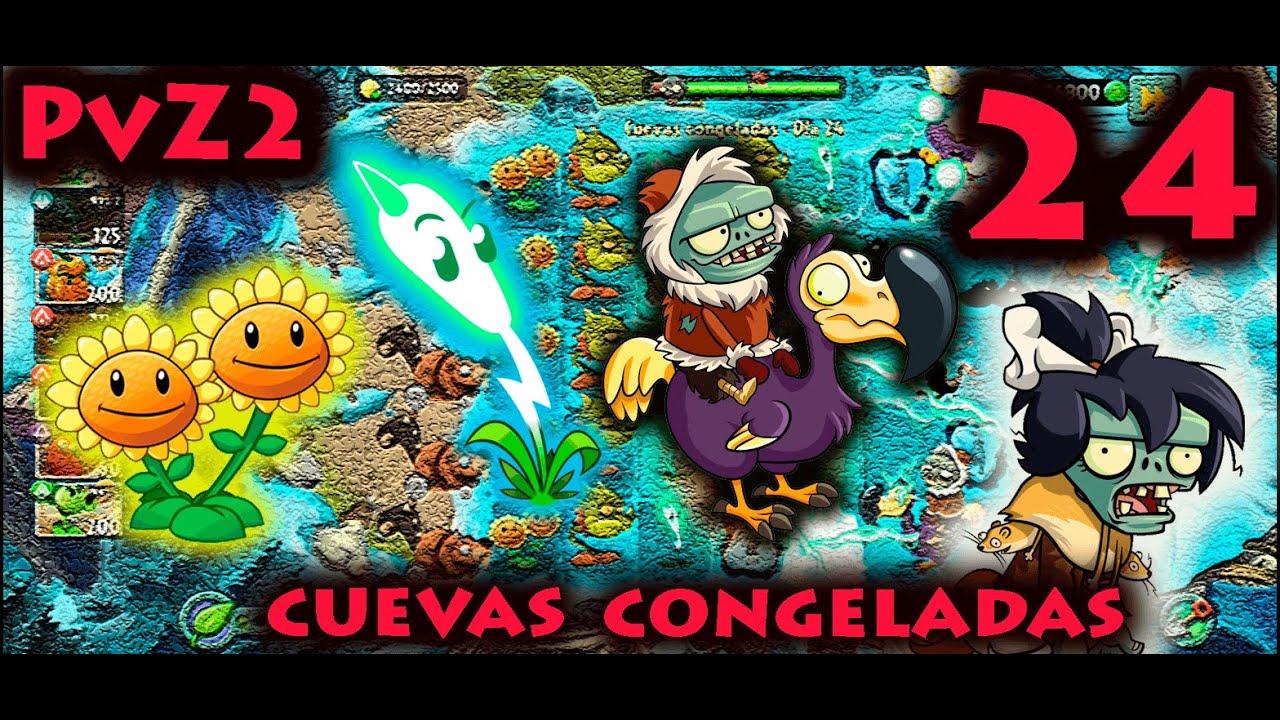 Plantas vs. Zombies 2 - Cuevas Congeladas - Día 24 - YouTube