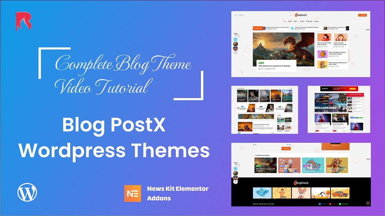 Blog Post X WordPress Complete Blog Theme Video Tutorial - YouTube
