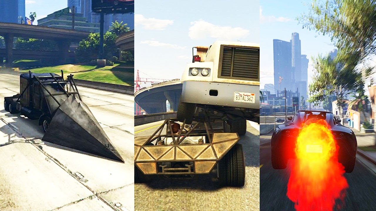 Grand Theft Auto 5 Multiplayer - Ramp Car, Jet Car, and Crazy Semi!