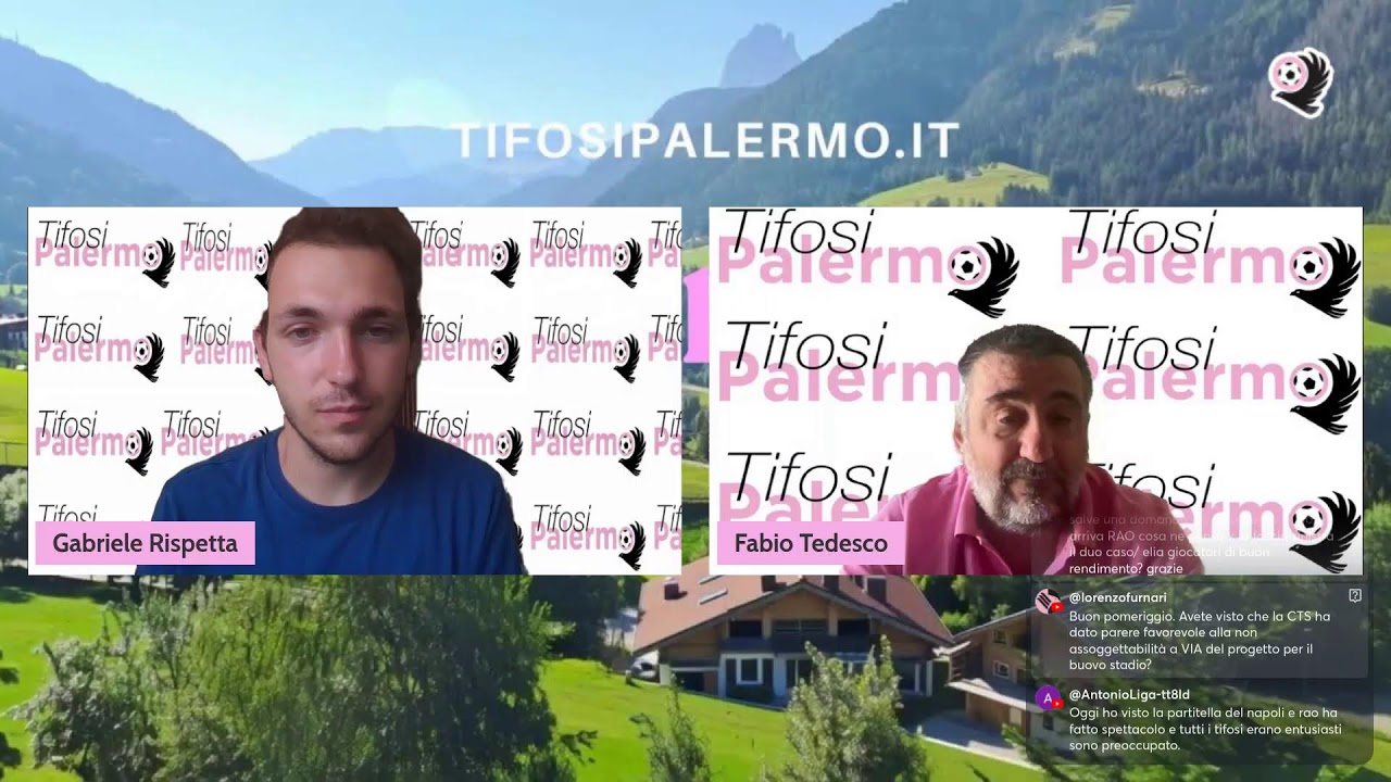 a partire dalle 14 tornano Fabio Tedesco e Gabriele Rispetta per parlarvi della novità dal ritiro del Palermo
🎙️ Nuovo allo streaming o vuoi migliorare? Dai un'occhiata a StreamYard e ottieni uno sconto di $10! 😍 https://streamyard.com/pal/d/5910973496426496