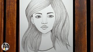 How to Draw a Beautiful Girl Easy - How to Draw a Girl in Pencil - Easy Girl Drawings