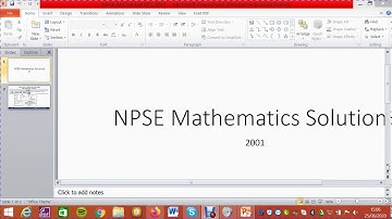 NPSE  Maths Questions from 2001.