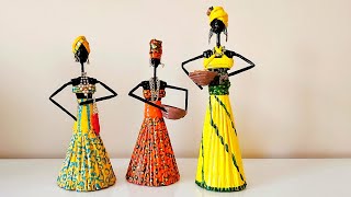 Gazeteden afrikalı kadın yapımı ☆ easy DIY projects ☆ kolay diy fikirleri