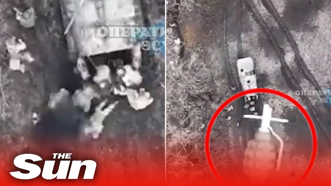 Ukrainian Ground Forces stop advancing Russian troops and drop GRENADES on them