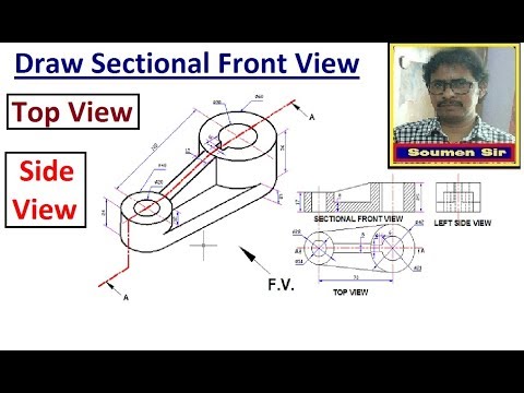 ORTHOGRAPHIC PROJECTION - Draw Front View, Top view and Right Side View 