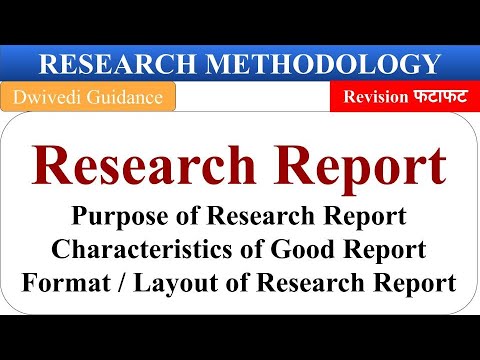 format of research report in research methodology