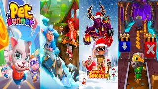 Pet Runner Vs Subway Surfers - Little Singham Vs Talking Tom Gold Run Gameplay P-153 screenshot 4