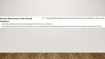 Default Maintenance  Plan Shrink Database