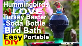 How To Make Hummingbird ENDLESS Water Fountain LOVED *1st EVER Bird Bath EASY Solar Powered PORTABLE